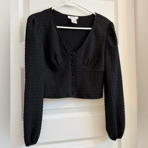 Cropped Button Down Blouse